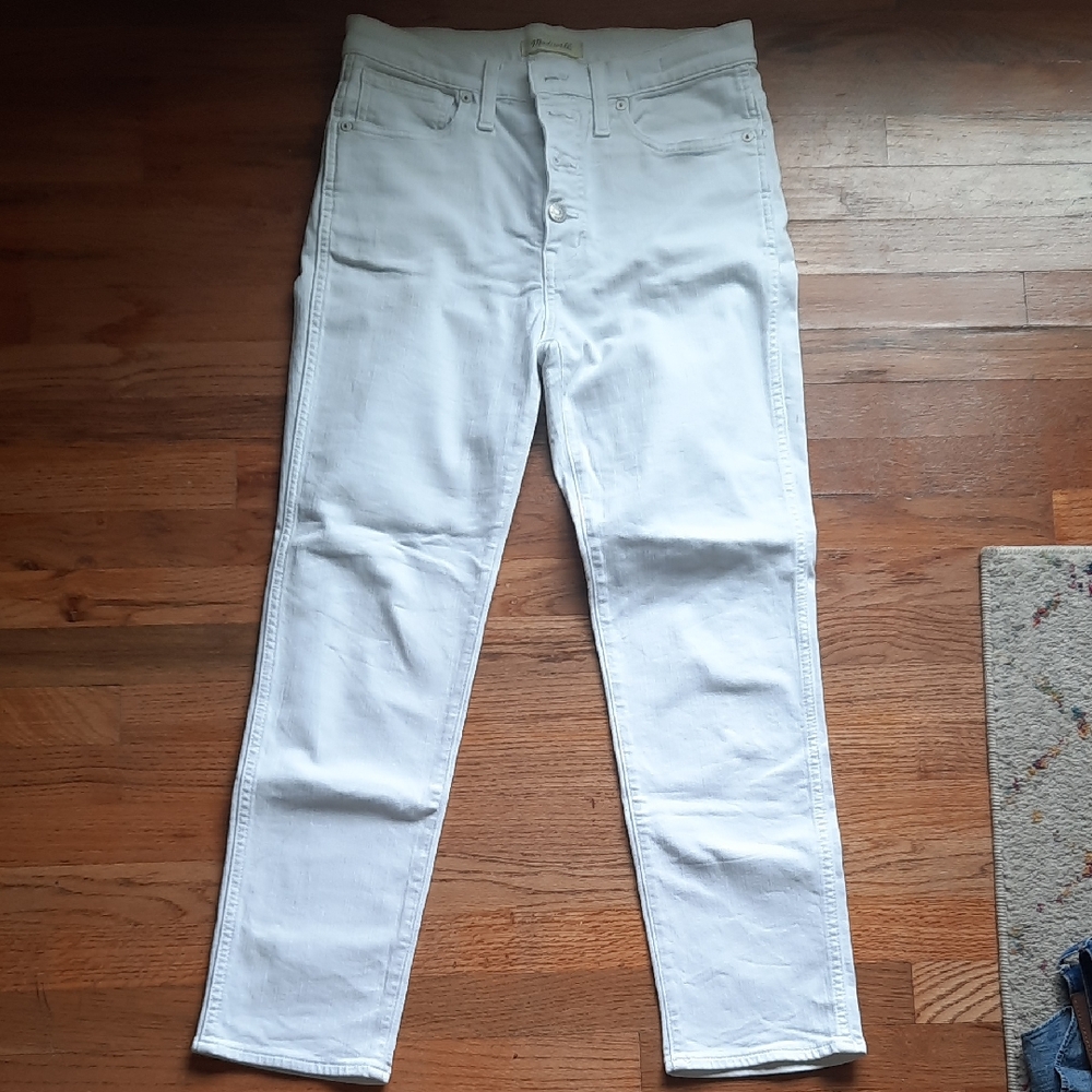 Madewell Stovepipe White Jeans 27